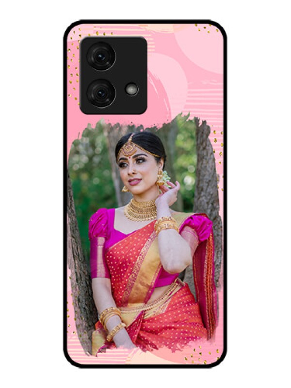 Custom Motorola Moto G84 5G Custom Glass Phone Case - Gold Glitter Splash Design