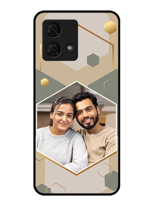 Custom Motorola Moto G84 5G Custom Glass Phone Case - Stylish Hexagon Pattern Design