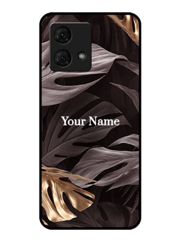 Custom Motorola Moto G84 5G Custom Glass Phone Case - Wild Leaves Digital Paint Design