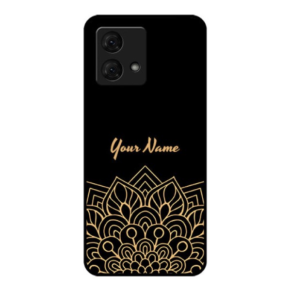 Motorola Moto G84 5G Custom Glass Phone Case - Golden Mandala Design Motorola Moto G84 5G Custom Glass Phone Case - Golden Mandala Design
