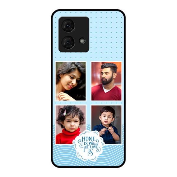 Motorola Moto G84 5G Custom Glass Phone Case - Cute Love Quote With 4 Pic Upload Design Motorola Moto G84 5G Custom Glass Phone Case - Cute Love Quote With 4 Pic Upload Design