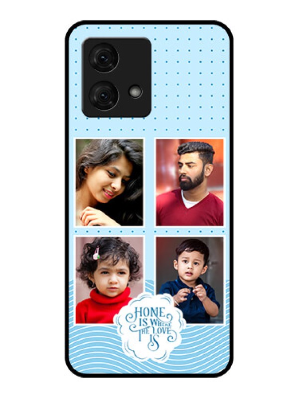 Custom Motorola Moto G84 5G Custom Glass Phone Case - Cute Love Quote With 4 Pic Upload Design
