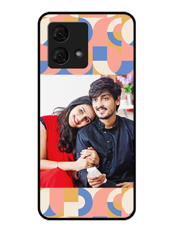 Custom Motorola Moto G84 5G Custom Glass Phone Case - Semi - Circle Maze Pattern Design