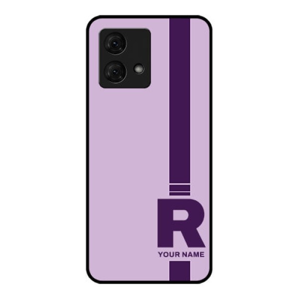 Motorola Moto G84 5G Custom Glass Phone Case - Simple Dual Tone Stripe With Name Design Motorola Moto G84 5G Custom Glass Phone Case - Simple Dual Tone Stripe With Name Design
