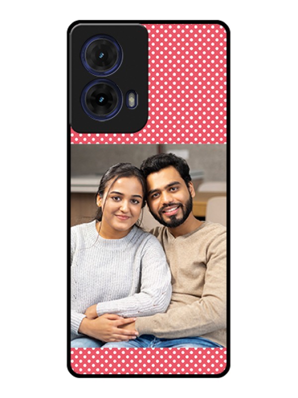 Custom Moto G85 5G Custom Glass Phone Case - White Dotted Design