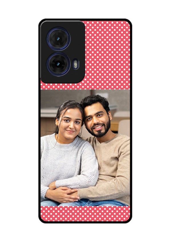 Moto G85 5G Custom Glass Phone Case - White Dotted Design