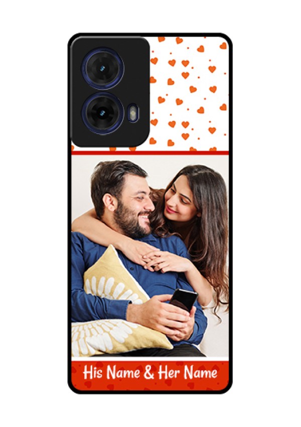 Moto G85 5G Custom Glass Phone Case - Orange Love Symbol Design