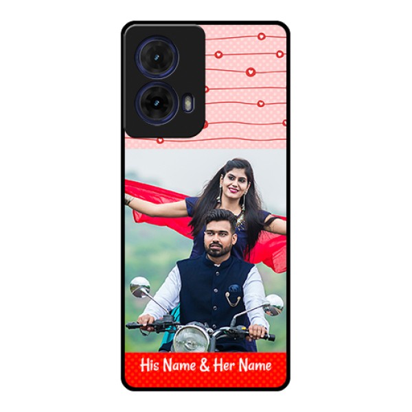 Moto G85 5G Custom Glass Phone Case - Red Pattern Case Design