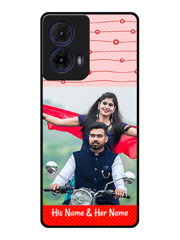 Custom Moto G85 5G Custom Glass Phone Case - Red Pattern Case Design