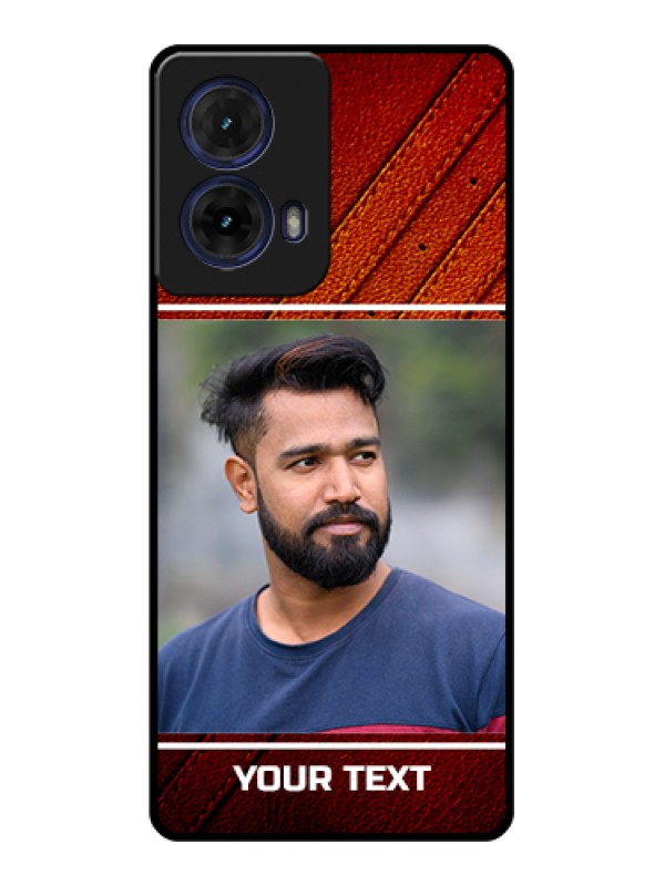 Custom Moto G85 5G Custom Glass Phone Case - Leather Phone Case Design
