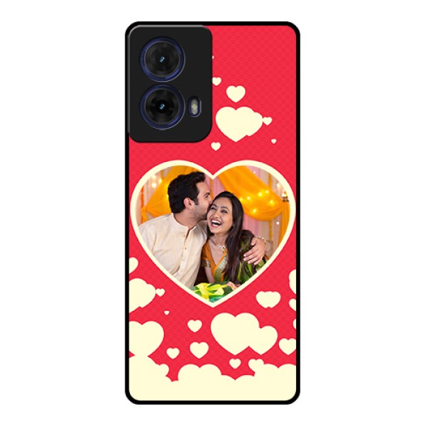Moto G85 5G Custom Glass Phone Case - Love Symbols Phone Cover Design Moto G85 5G Custom Glass Phone Case - Love Symbols Phone Cover Design