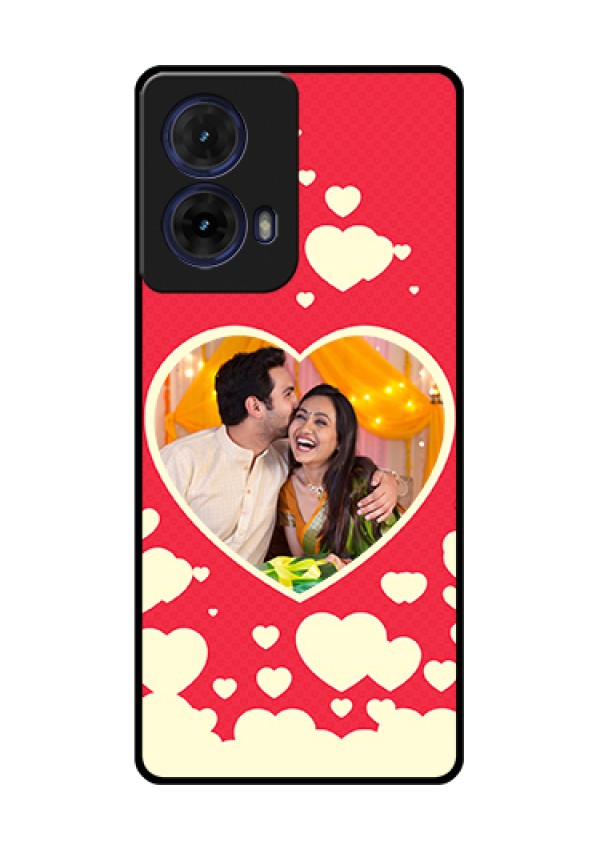 Moto G85 5G Custom Glass Phone Case - Love Symbols Phone Cover Design
