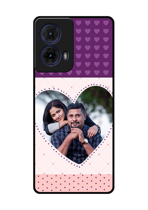 Moto G85 5G Custom Glass Phone Case - Violet Love Dots Design