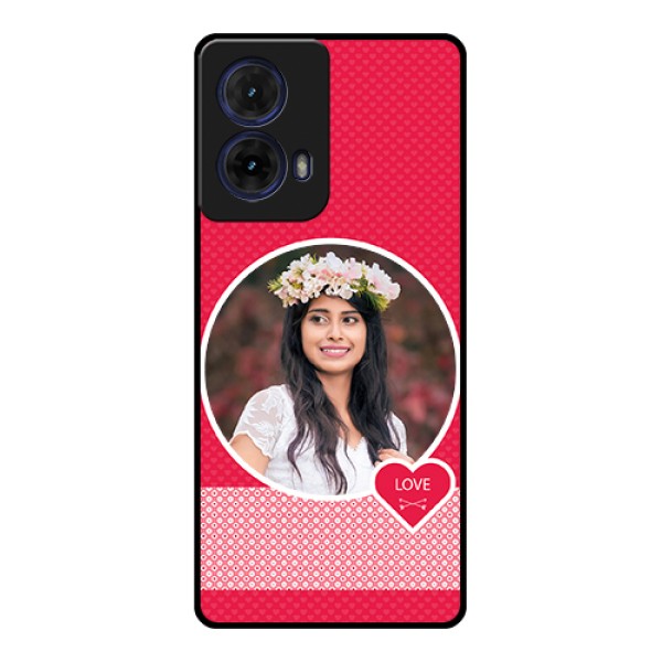 Moto G85 5G Custom Glass Phone Case - Pink Color Pattern Design Moto G85 5G Custom Glass Phone Case - Pink Color Pattern Design