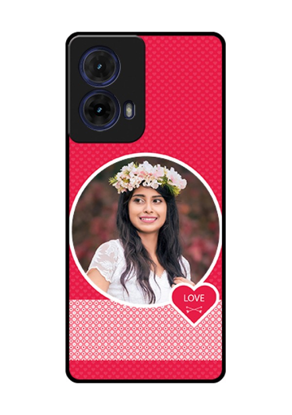 Moto G85 5G Custom Glass Phone Case - Pink Color Pattern Design