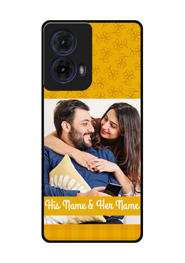 Moto G85 5G Custom Glass Phone Case - Yellow Floral Design