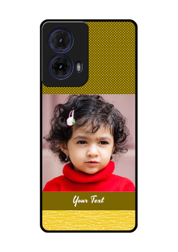 Moto G85 5G Custom Glass Phone Case - Simple Green Color Design