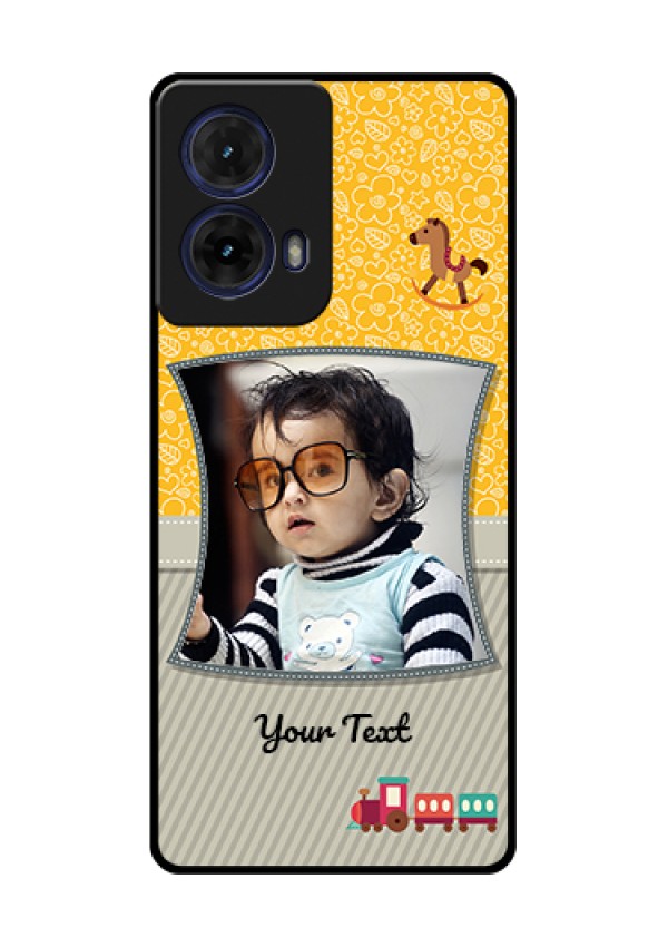 Moto G85 5G Custom Glass Phone Case - Baby Picture Upload Design