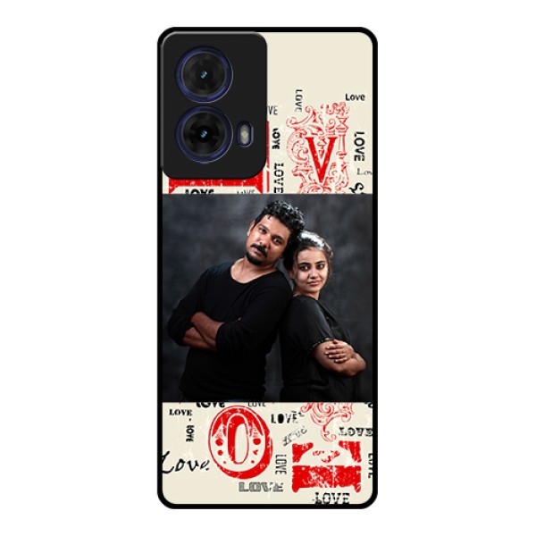 Moto G85 5G Custom Glass Phone Case - Trendy Love Design Case Moto G85 5G Custom Glass Phone Case - Trendy Love Design Case