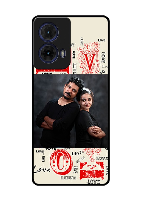 Moto G85 5G Custom Glass Phone Case - Trendy Love Design Case