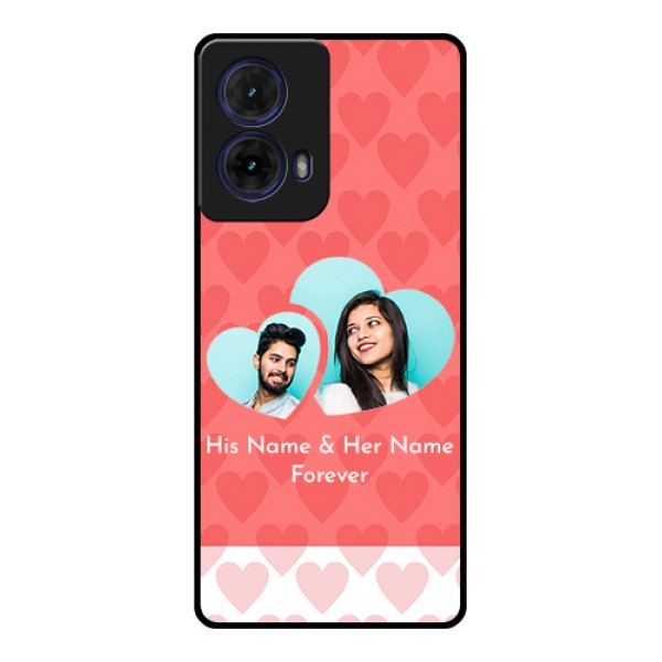 Moto G85 5G Custom Glass Phone Case - Couple Pic Upload Design Moto G85 5G Custom Glass Phone Case - Couple Pic Upload Design