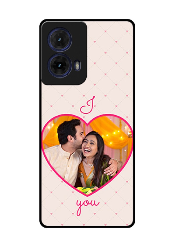 Moto G85 5G Custom Glass Phone Case - Heart Shape Design