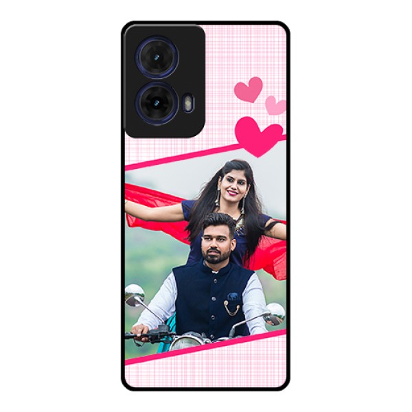 Moto G85 5G Custom Glass Phone Case - Love Shape Heart Design Moto G85 5G Custom Glass Phone Case - Love Shape Heart Design