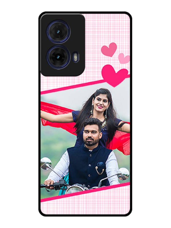 Custom Moto G85 5G Custom Glass Phone Case - Love Shape Heart Design