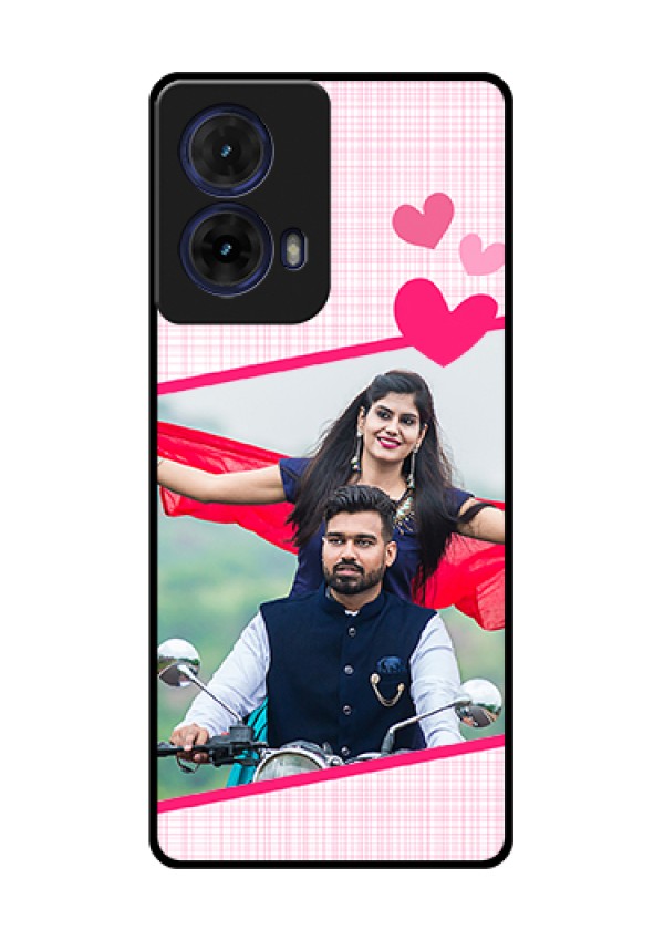 Moto G85 5G Custom Glass Phone Case - Love Shape Heart Design