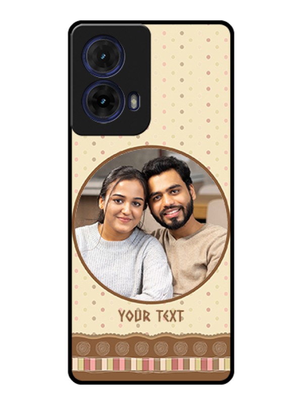 Custom Moto G85 5G Custom Glass Phone Case - Brown Dotted Mobile Case Design