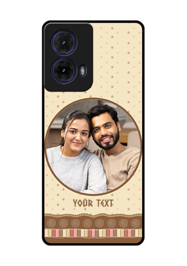 Moto G85 5G Custom Glass Phone Case - Brown Dotted Mobile Case Design