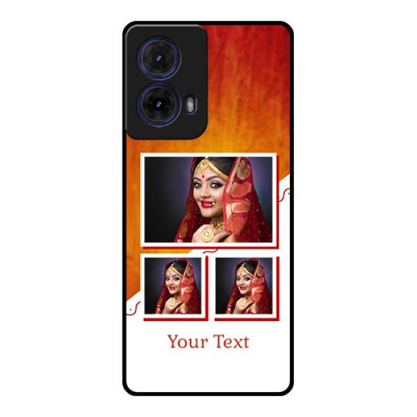 Moto G85 5G Custom Glass Phone Case - Wedding Memories Design
