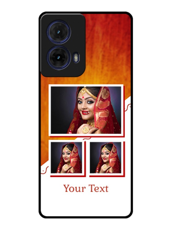 Custom Moto G85 5G Custom Glass Phone Case - Wedding Memories Design