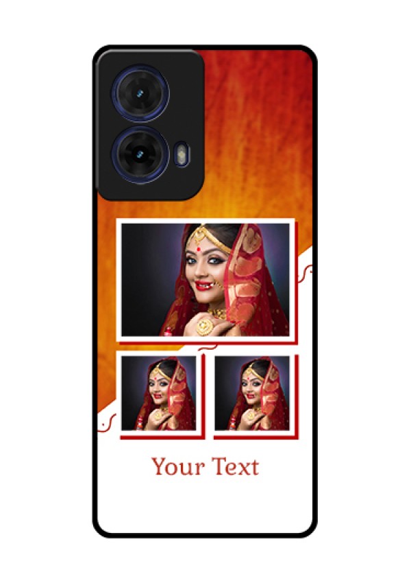 Moto G85 5G Custom Glass Phone Case - Wedding Memories Design