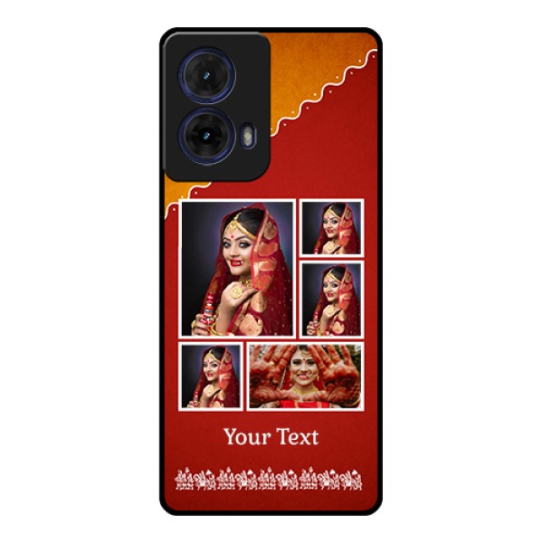 Moto G85 5G Custom Glass Phone Case - Wedding Pic Upload Design