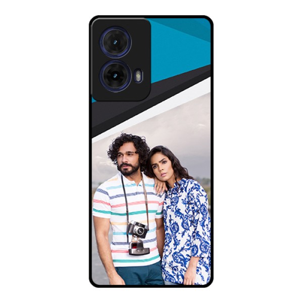 Moto G85 5G Custom Glass Phone Case - Simple Pattern Photo Upload Design