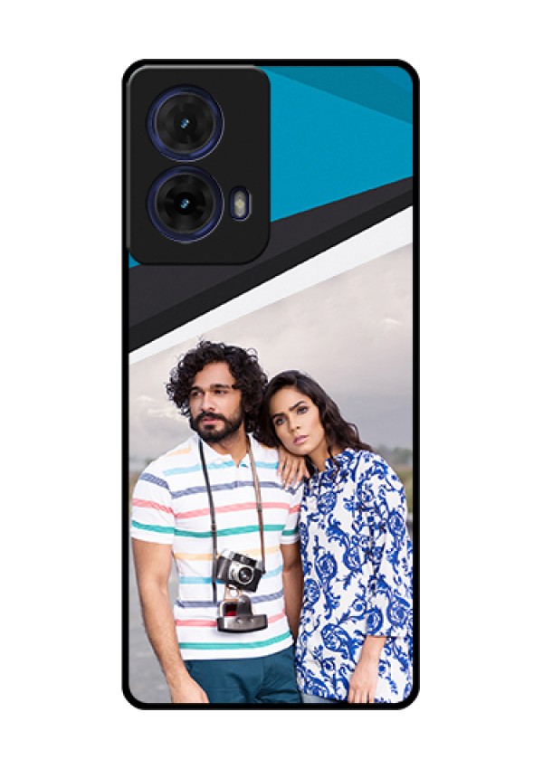 Moto G85 5G Custom Glass Phone Case - Simple Pattern Photo Upload Design