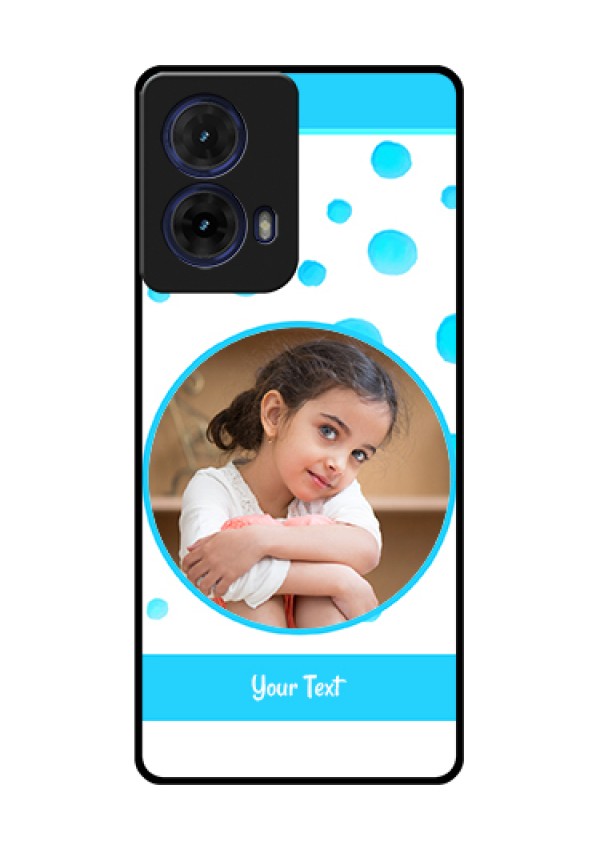 Moto G85 5G Custom Glass Phone Case - Blue Bubbles Pattern Design