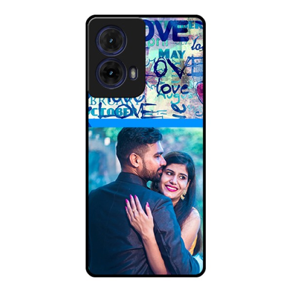 Moto G85 5G Custom Glass Phone Case - Colorful Love Design