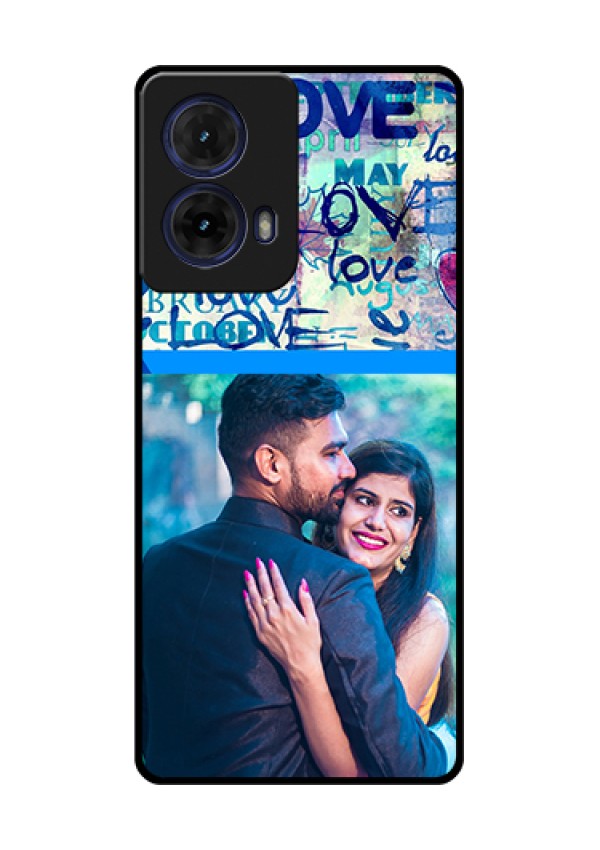 Moto G85 5G Custom Glass Phone Case - Colorful Love Design