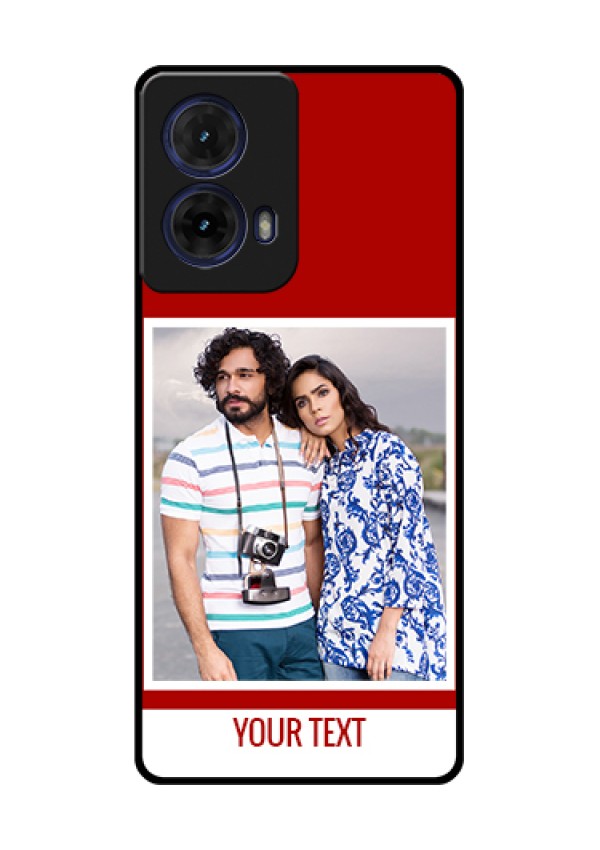 Moto G85 5G Custom Glass Phone Case - Red Color Design