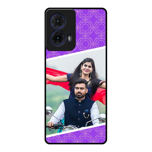 Moto G85 5G Custom Glass Phone Case - Violet Color Pattern Design Moto G85 5G Custom Glass Phone Case - Violet Color Pattern Design