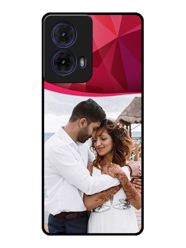 Custom Moto G85 5G Custom Glass Phone Case - Red Abstract Design