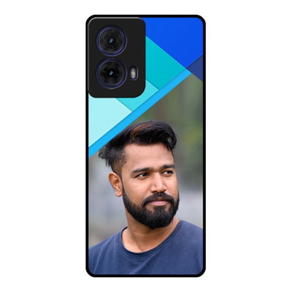 Moto G85 5G Custom Glass Phone Case - Blue Pattern Design