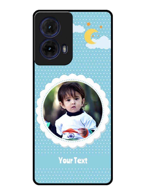 Custom Moto G85 5G Custom Glass Phone Case - Violet Pattern Design