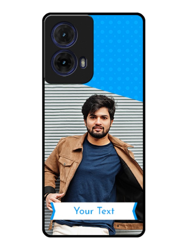 Custom Moto G85 5G Custom Glass Phone Case - Simple Blue Color Design