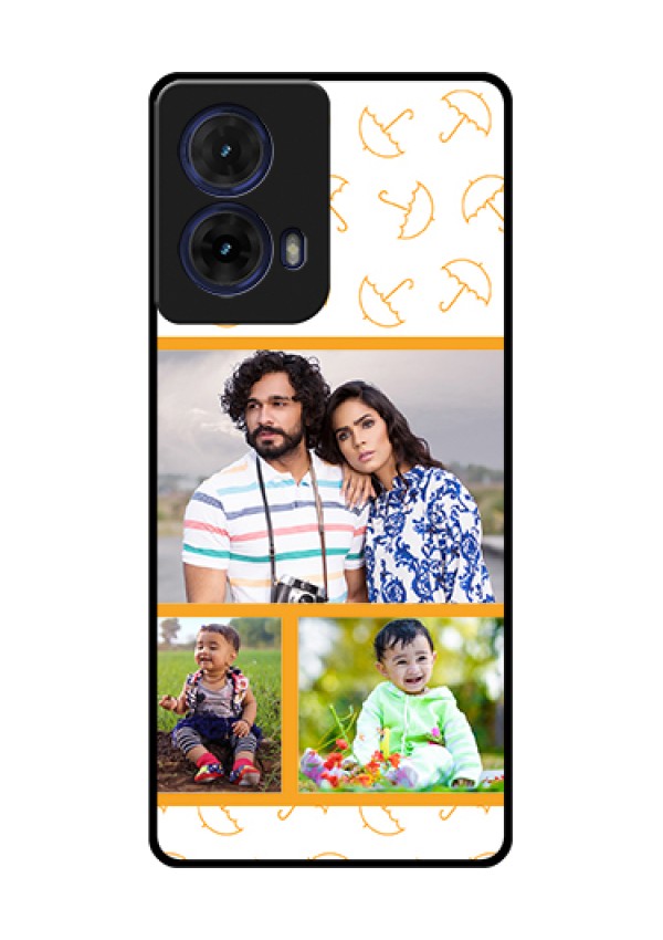 Moto G85 5G Custom Glass Phone Case - Yellow Pattern Design
