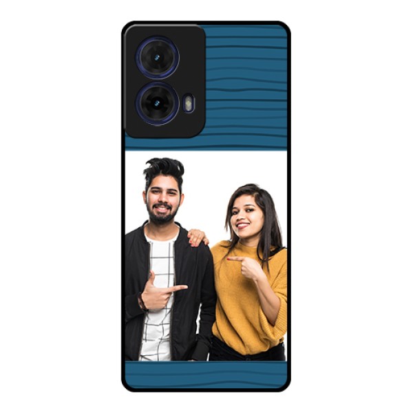 Moto G85 5G Custom Glass Phone Case - Blue Pattern Cover Design Moto G85 5G Custom Glass Phone Case - Blue Pattern Cover Design