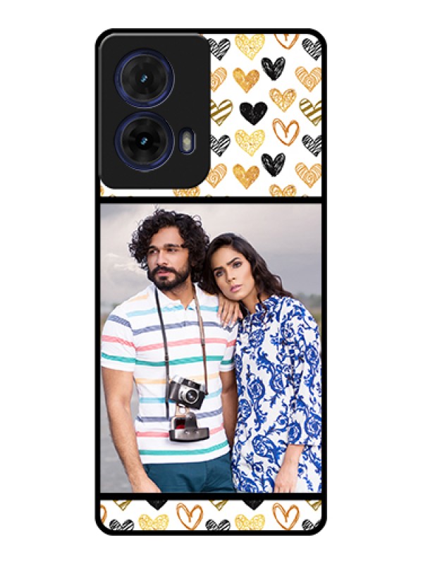 Custom Moto G85 5G Custom Glass Phone Case - Love Symbol Design