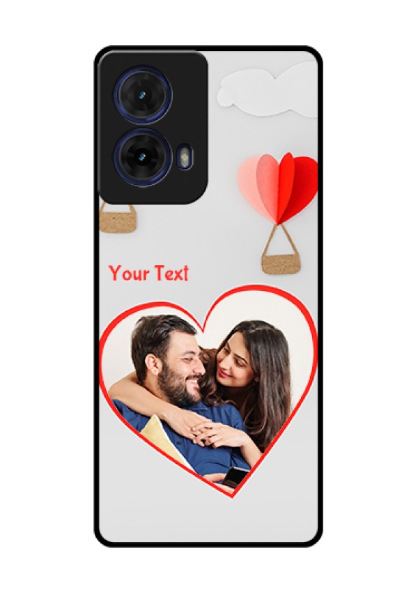 Moto G85 5G Custom Glass Phone Case - Parachute Love Design